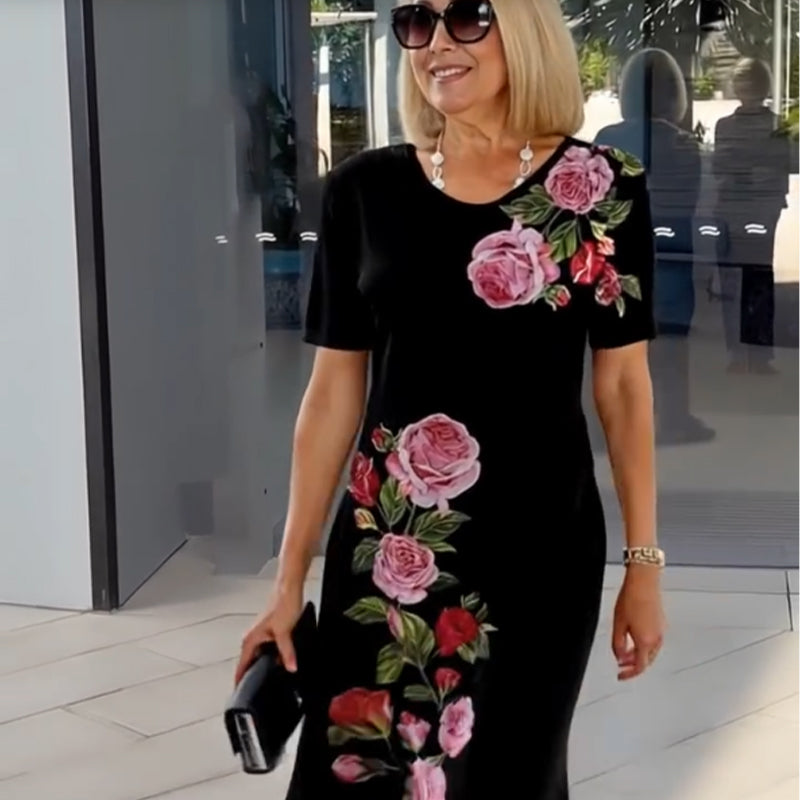 Rose Bloom Short Sleeve Dress