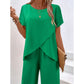 Women's Casual Asymmetrical Top & Wide-Leg Pants Outfit