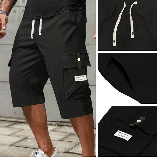 🩳 LIMITED-TIME 50% OFF! ✨ Men's Cargo Capri Pants – Lightweight, Multi-Pocket, Drawstring Waist 🏃‍♂️