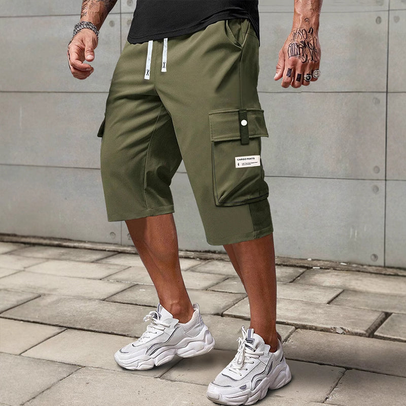 🩳 LIMITED-TIME 50% OFF! ✨ Men's Cargo Capri Pants – Lightweight, Multi-Pocket, Drawstring Waist 🏃‍♂️