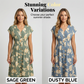 Women's V-Neck Floral Print Button-Down Midi Dress