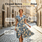 Women's V-Neck Floral Print Button-Down Midi Dress