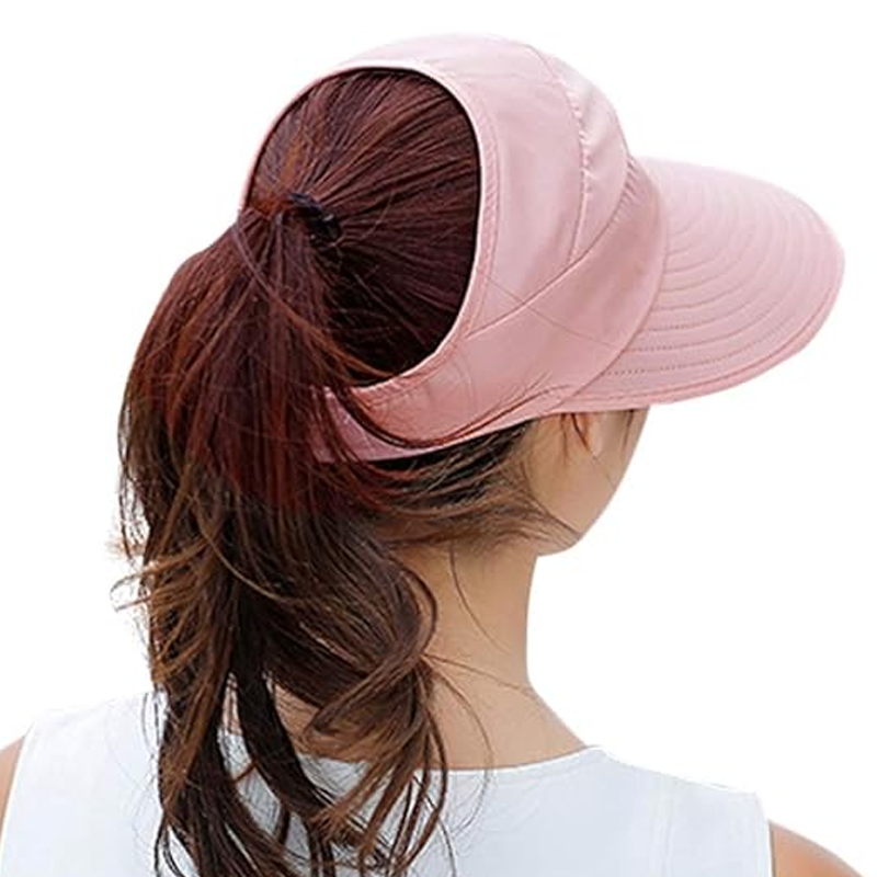 🌞Summer Hot Sale $19.99！💇‍♀️Foldable Wide Brim Sun Hat with Ponytail Hole