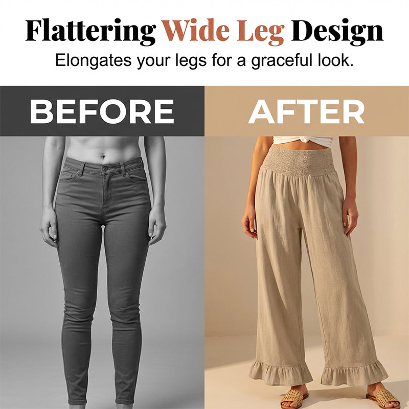 Boho Style Ruffle Trim Lounge Pants for Women