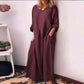 Women's Casual Cotton Linen Loose Maxi Dress