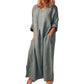 Women's Casual Cotton Linen Loose Maxi Dress