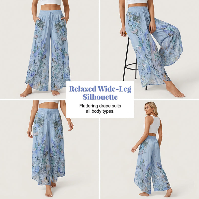 ⏰🔥LIMITED TIME 50% OFF! 👖Women's Printed Wide-Leg Drawstring Trousers