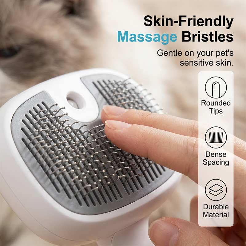 Pet Grooming Brush with Electronic Mist Spray