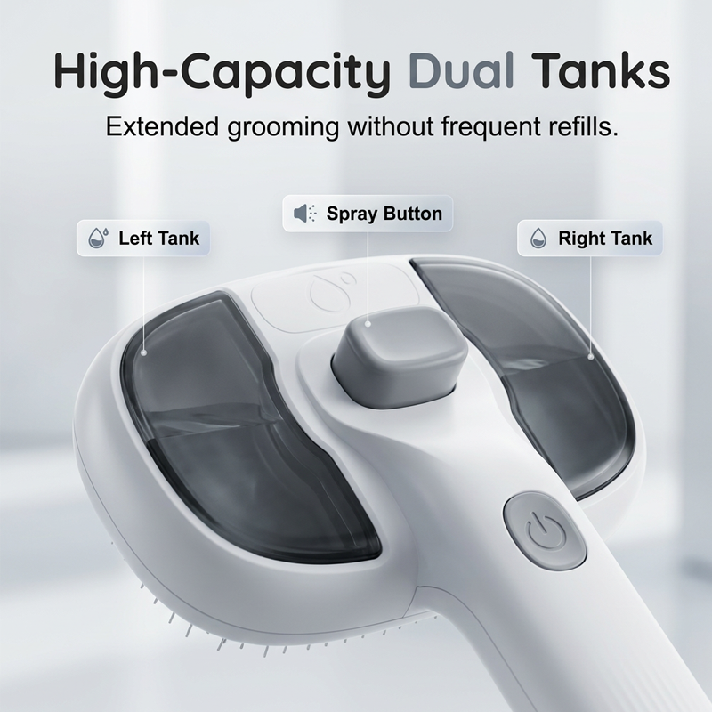 Pet Grooming Brush with Electronic Mist Spray
