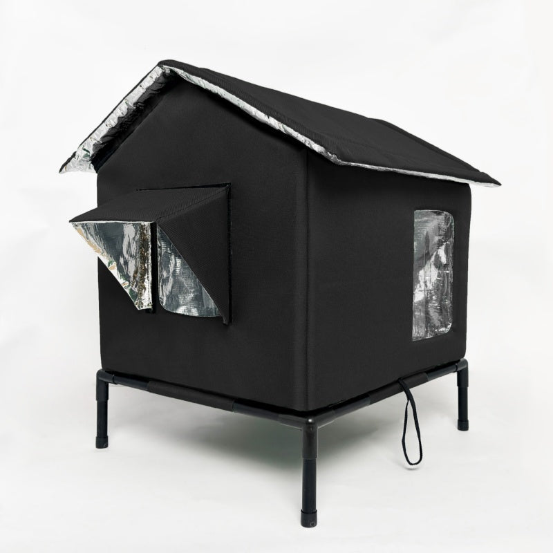 🐾 50% OFF 🔥 All-Weather Elevated Outdoor Cat House ✅ Waterproof & Warm Lined Shelter | Foldable Raised Design 🐱