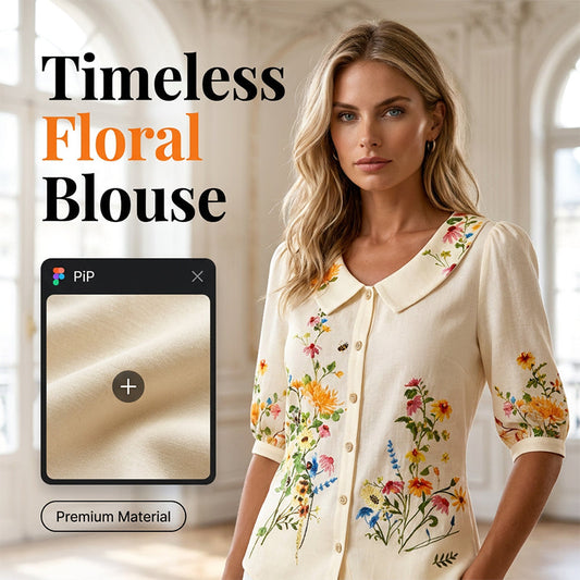 📢📢50% OFF !! ⏰Women's Floral Print Peter Pan Collar Blouse