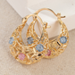 💐 Gold-Plated Crescent Moon Enamel Flower Earrings – Affordable Luxury, Versatile  ✨✅