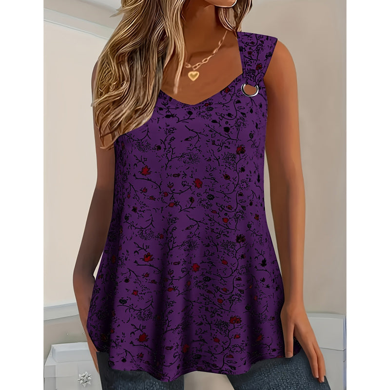 🌸 Women's Summer Floral Print Tank Top – Soft, breathable & sleeveless – perfect for hot days, beach trips or casual layering ☀️