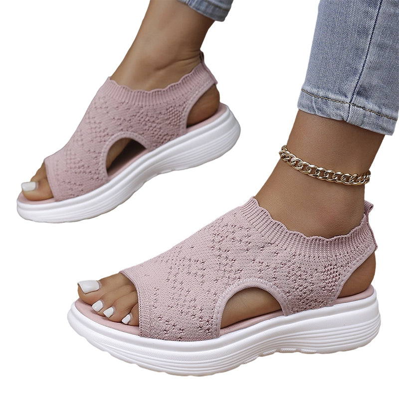 🏝️👡Women's Breathable Knit Platform Sandals🎁