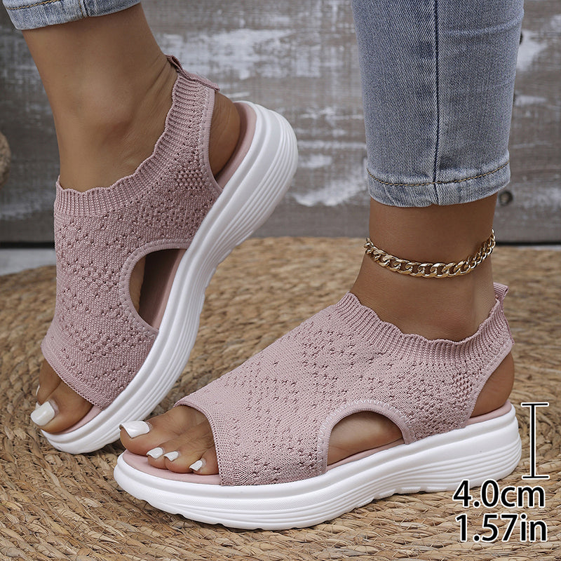 💐 Women's Breathable Knit Platform Sandals – Air-permeable knit upper, cushioned sole & lightweight comfy summer footwear ✨