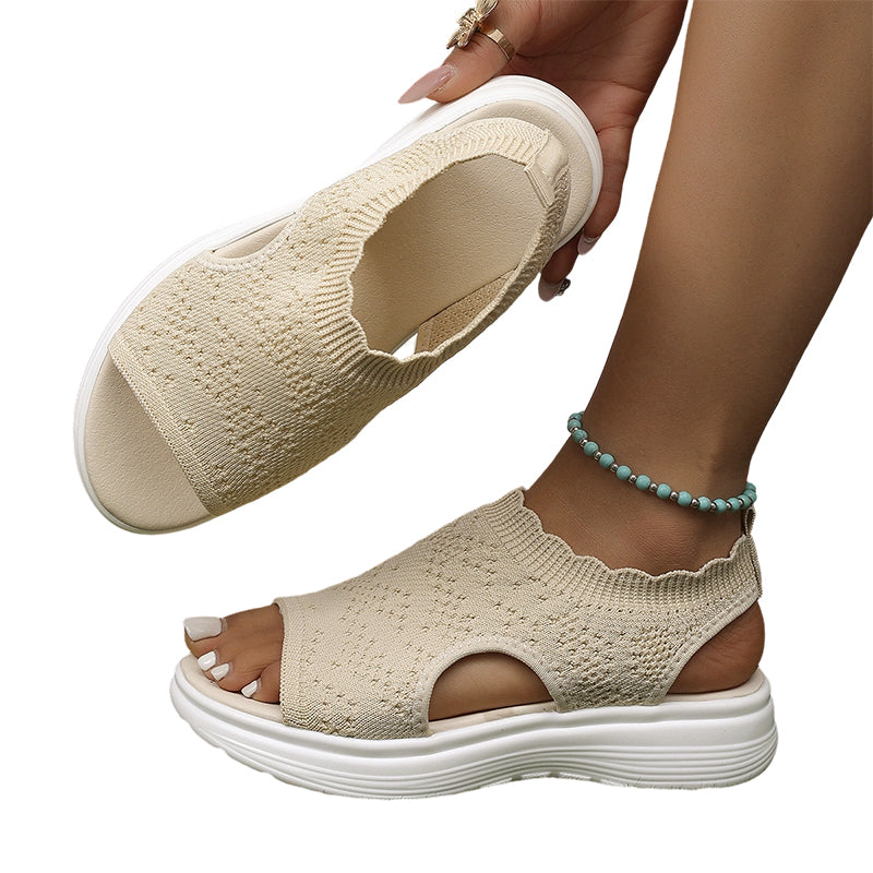 💐 Women's Breathable Knit Platform Sandals – Air-permeable knit upper, cushioned sole & lightweight comfy summer footwear ✨