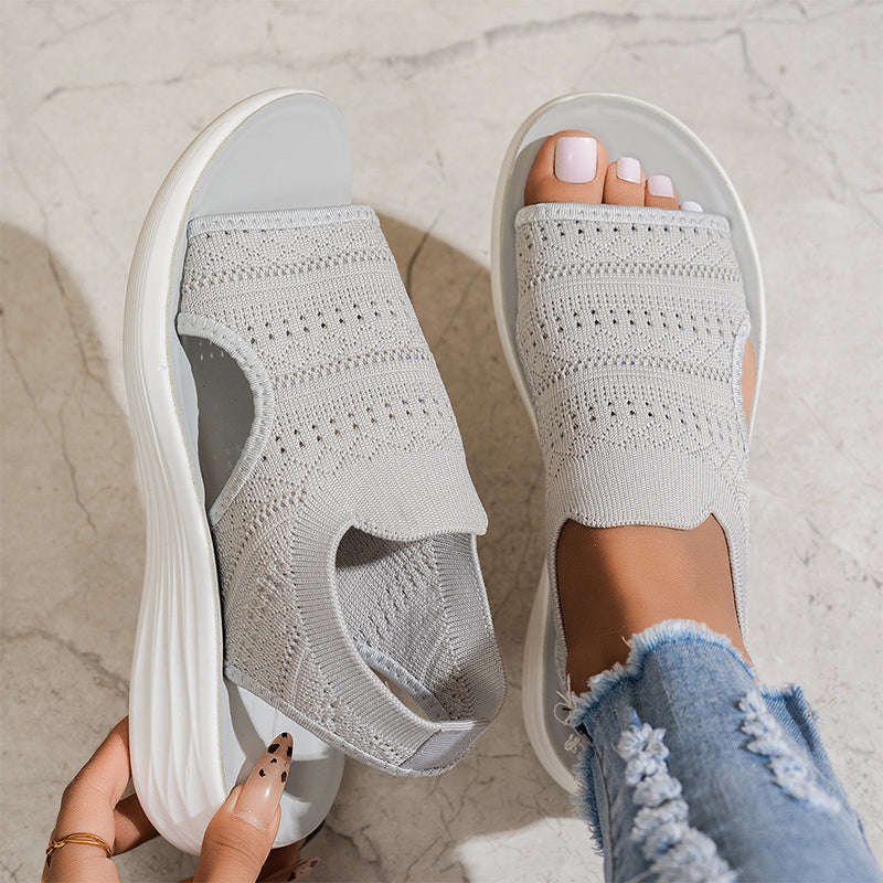 🎁Hot Sale 50% OFF⏳Women's Breathable Knit Platform Sandals