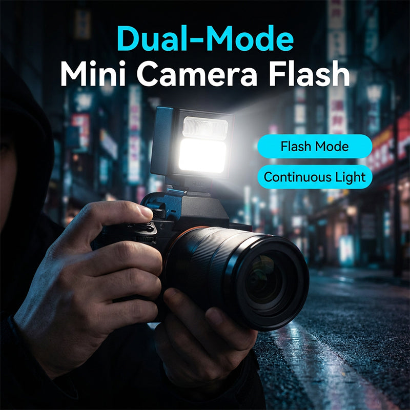 📸 Pocket-Sized Camera Flash – Dual Mode, Hot Shoe Mount, USB-C Recharge ⚡