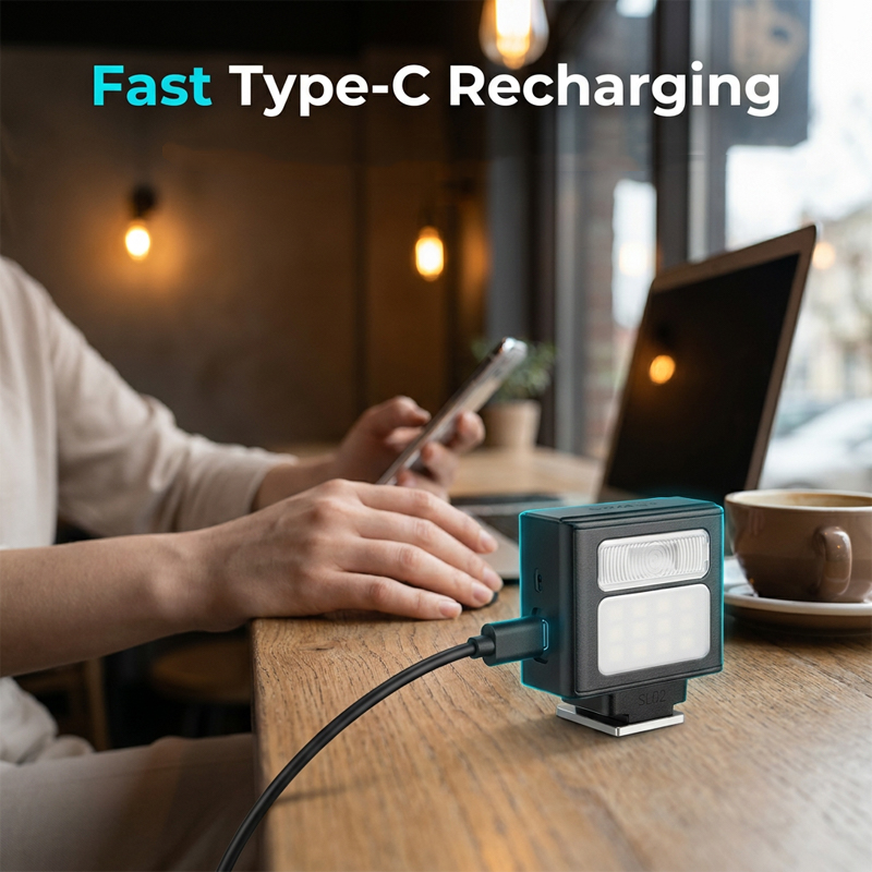 📸 Pocket-Sized Camera Flash – Dual Mode, Hot Shoe Mount, USB-C Recharge ⚡