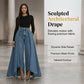Women's High-Waist Wide-Leg Jeans with High-Low Hem
