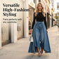 Women's High-Waist Wide-Leg Jeans with High-Low Hem