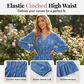 Women's Long Sleeve V-Neck Floral Jacquard Dress