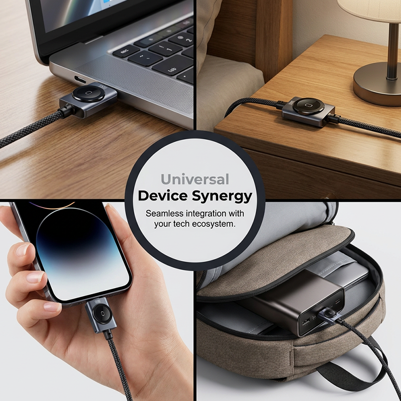 2-in-1 Fast Charging Cable with Magnetic Watch Charger