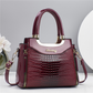 💎2026 Hot Sale✨Women's Vintage Glossy Croc-Embossed Handbag – Chic, Spacious & Effortlessly Elegant