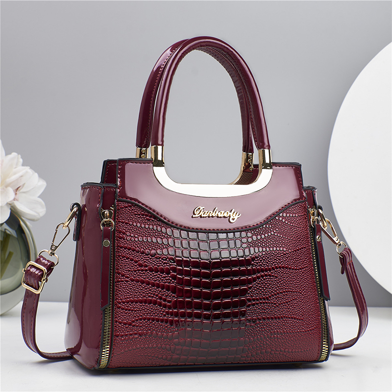 💎2026 Hot Sale✨Women's Vintage Glossy Croc-Embossed Handbag – Chic, Spacious & Effortlessly Elegant