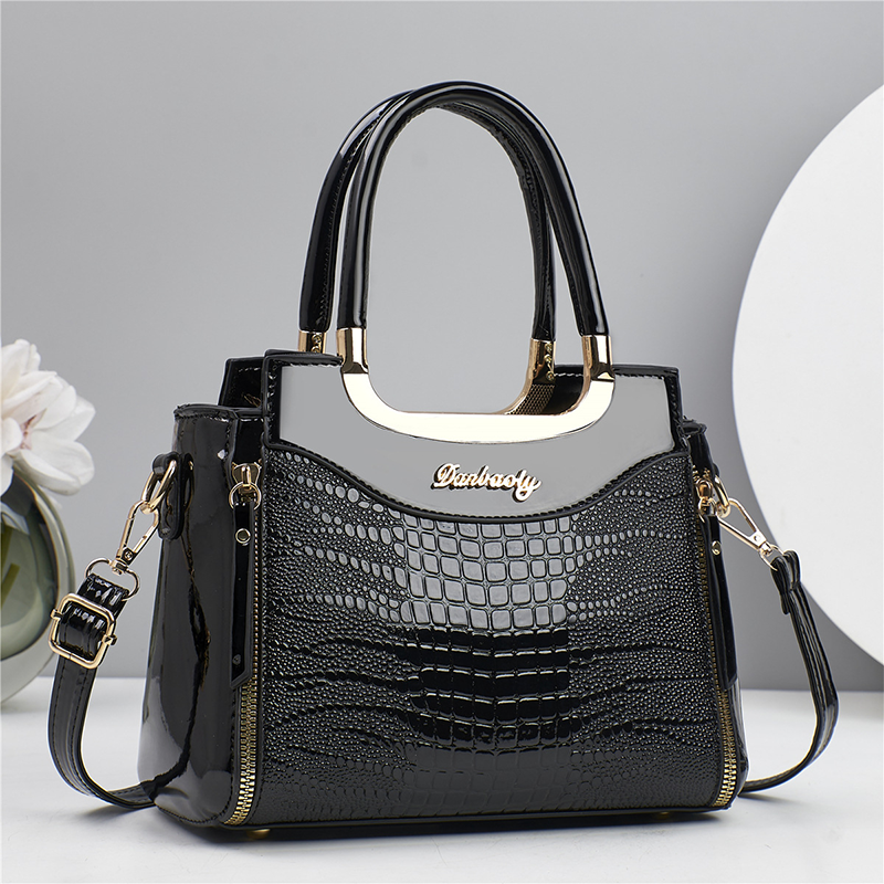 💎2026 Hot Sale✨Women's Vintage Glossy Croc-Embossed Handbag – Chic, Spacious & Effortlessly Elegant