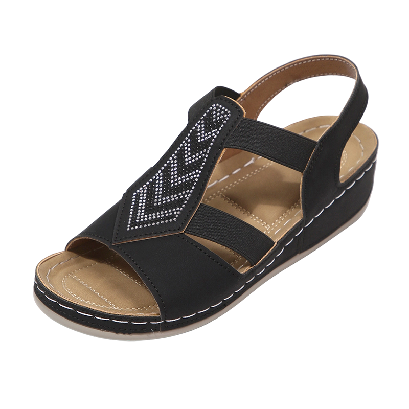 Summer Rhinestone Wedge Sandals for Women
