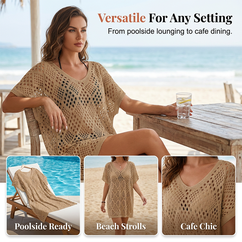 Women's Stylish Openwork Woven Loose-Fit Tunic