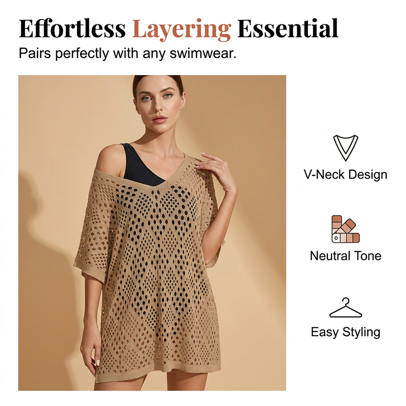 Women's Stylish Openwork Woven Loose-Fit Tunic