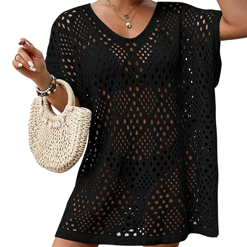 Women's Stylish Openwork Woven Loose-Fit Tunic
