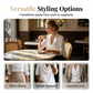 Women's Draped Neck 3/4 Sleeve Pleated Shirt