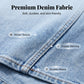 Women's High-Waist Denim Skirt with Front Slit