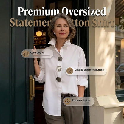 Women’s Oversized Button Stand Collar Shirt