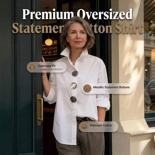 Women’s Oversized Button Stand Collar Shirt