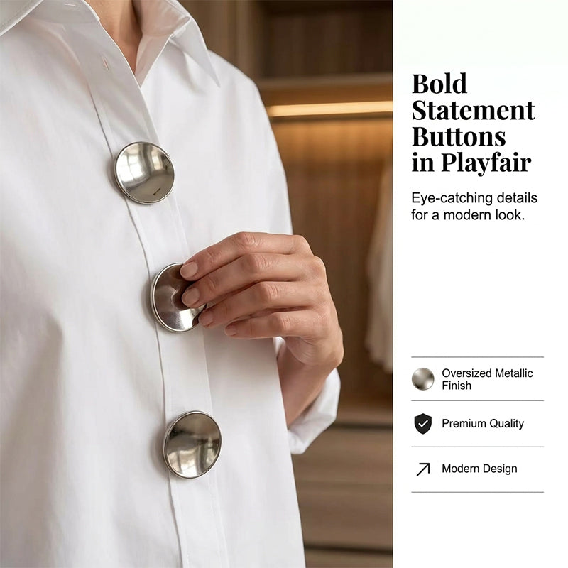 Women’s Oversized Button Stand Collar Shirt