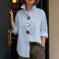 Women’s Oversized Button Stand Collar Shirt