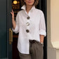 Women’s Oversized Button Stand Collar Shirt