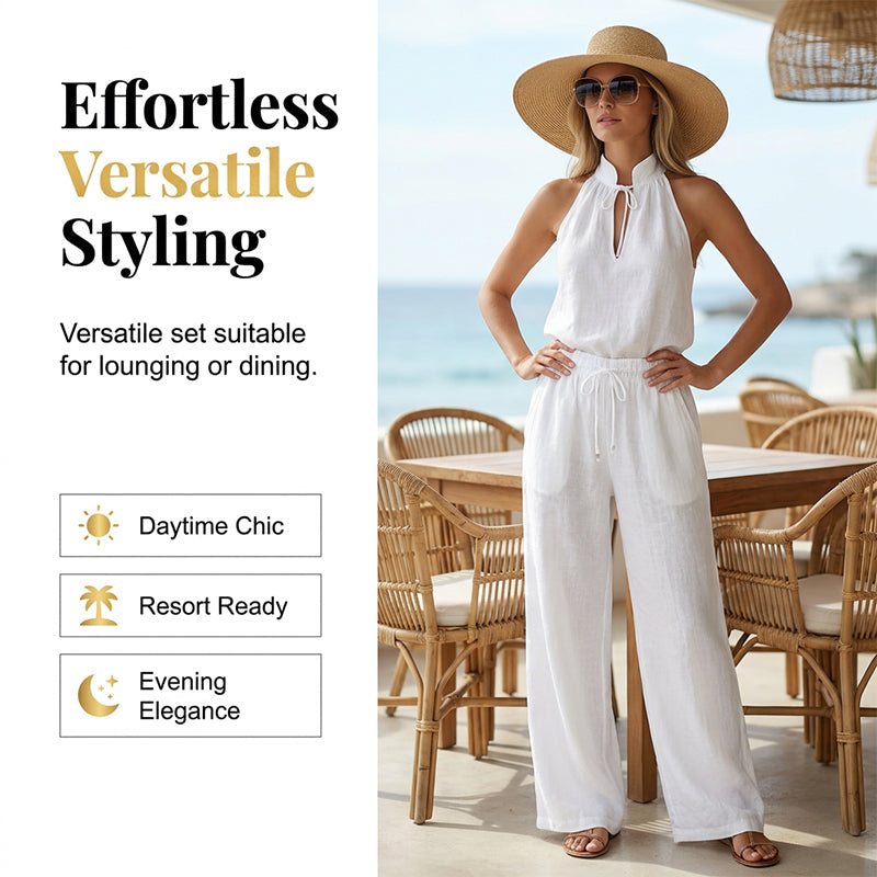 Women’s Halter Top & Wide-Leg Pants Set