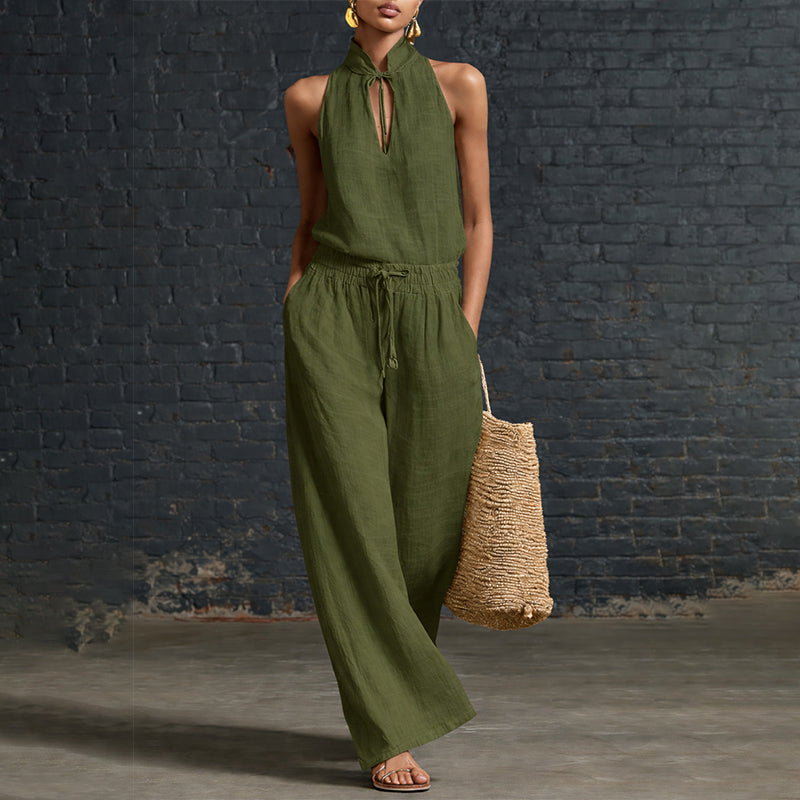 Women’s Halter Top & Wide-Leg Pants Set
