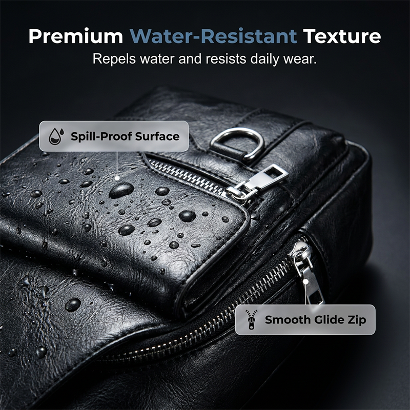 🎒 50% OFF NOW! 🧳 Men's Retro Waterproof Faux Leather Sling Chest Bag – Premium Water-Resistant, Intelligent Storage & Ergonomic Sling Comfort – Daily Commute Essential ✨