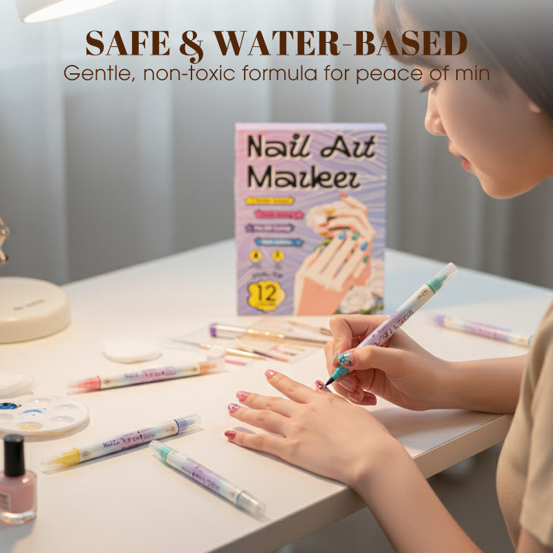 Dual-Tip Nail Art Marker Pen Set
