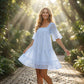 👗 50% OFF NOW! 🎀 Square Neck Smocked Dress – Lace Trims, Open Back Tie & Flowy A-Line – Romantic & Breezy 🕊️