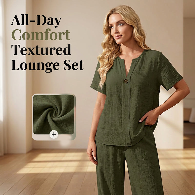 👕Plus Size Women's Casual Long Sleeve Shirt & Loose Pants Set
