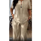 👕Plus Size Women's Casual Long Sleeve Shirt & Loose Pants Set