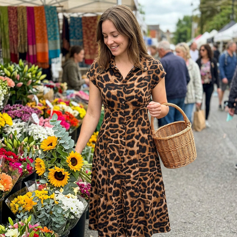 👗 LIMITED-TIME 50% OFF! 💥 Women's Elegant Leopard Print Lapel Dress – Chic, Flattering, Statement Style ✨