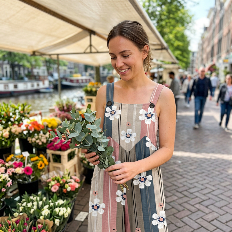 Women's Casual Wide-Leg Printed Jumpsuit